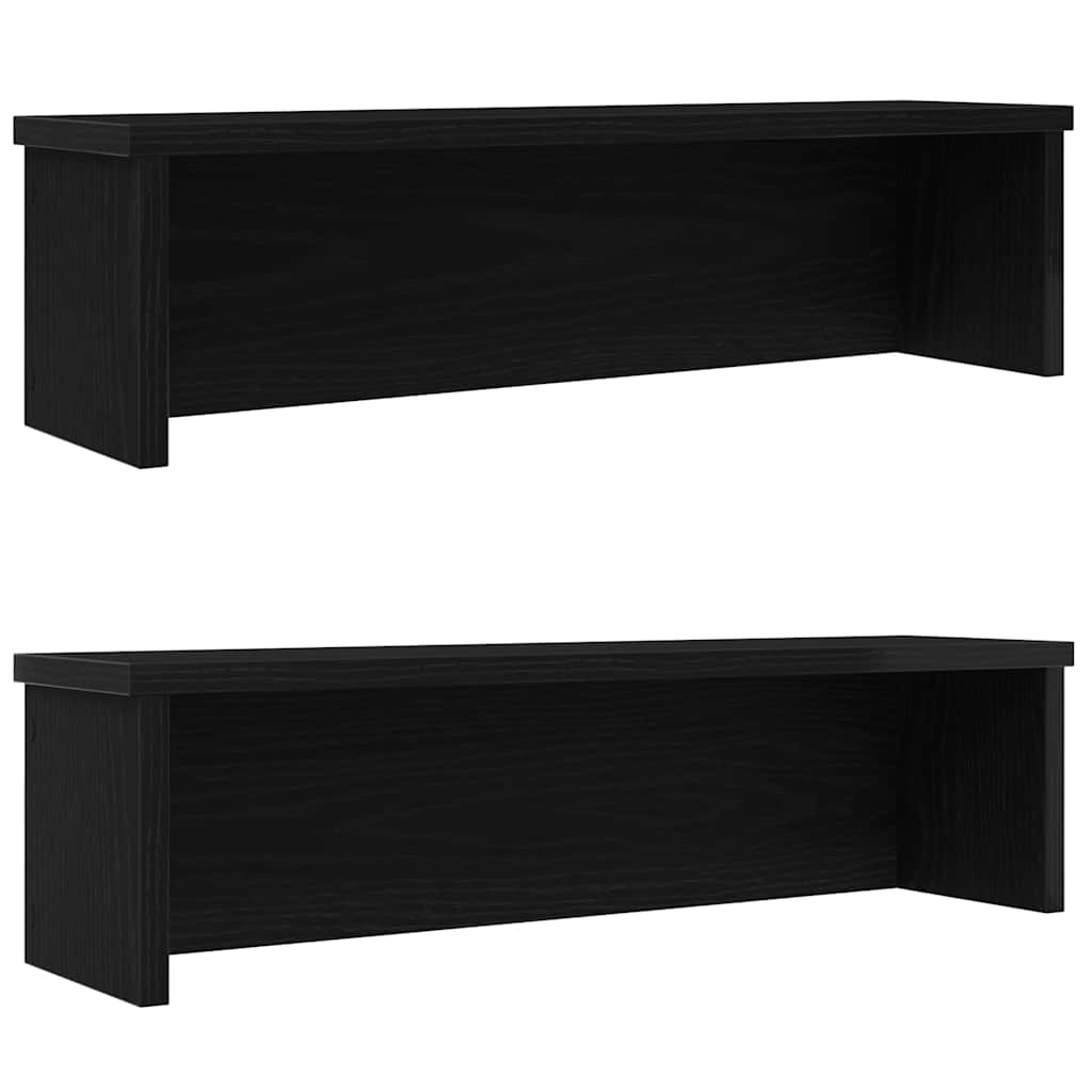 Racks de cozinha empilhável 2 pcs preto 60x15x16 cm