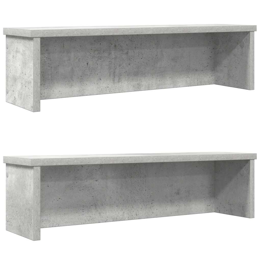 Racks de cozinha empilhável 2 pcs concreto cinza 60x15x16 cm