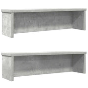 Racks de cozinha empilhável 2 pcs concreto cinza 60x15x16 cm
