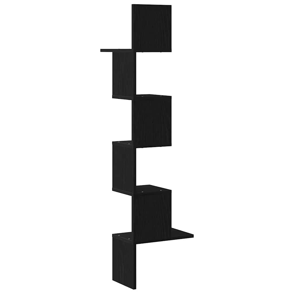 Estante de canto p/ parede 32x32x127,5 cm contraplacado preto
