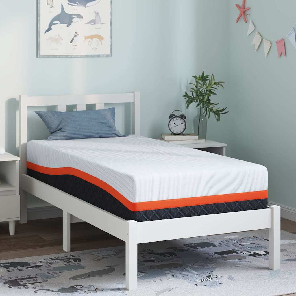 Colchão Branco e Cinza 80 x 160 cm Espuma de Memória