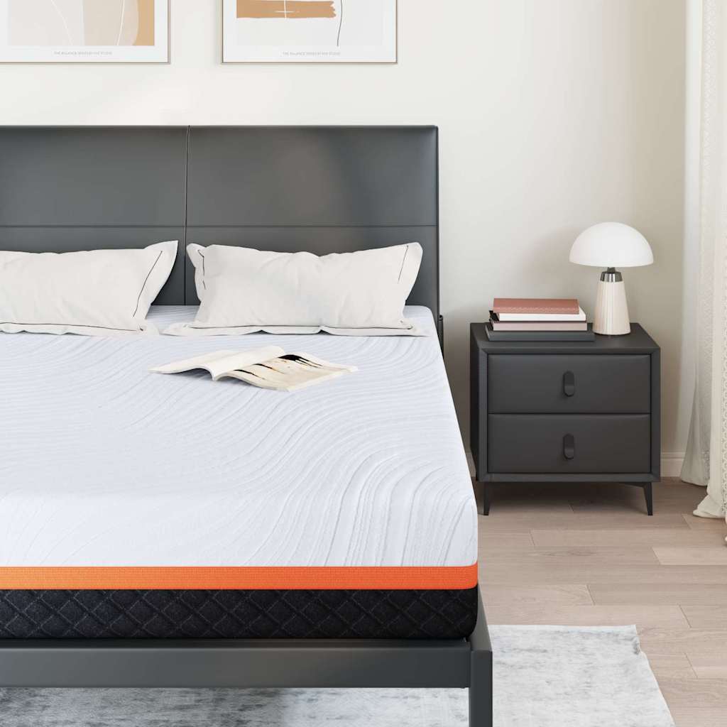 Colchão Branco e Cinza 140 x 190 cm Espuma de Memória
