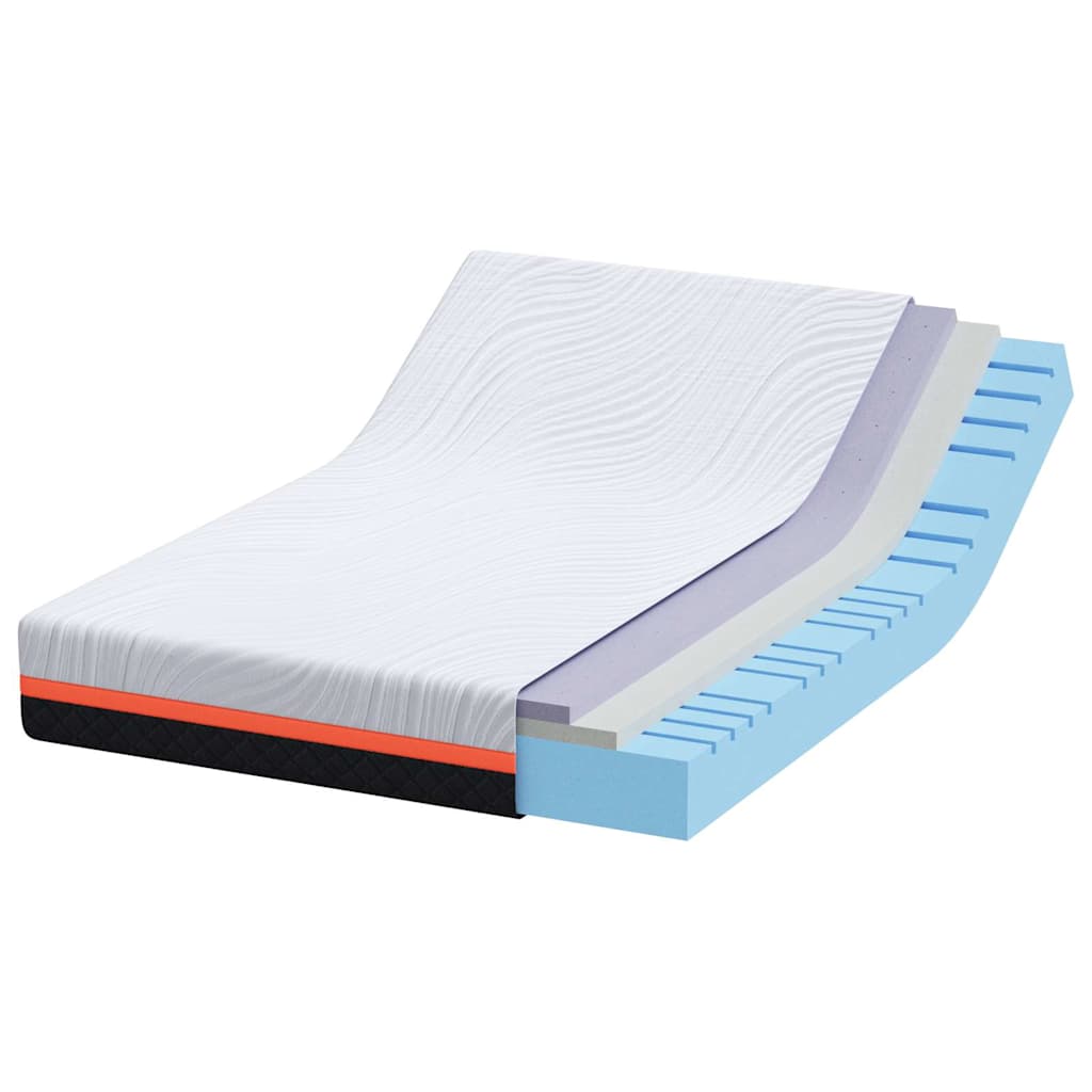 Colchão Branco e Cinza 140 x 190 cm Espuma de Memória