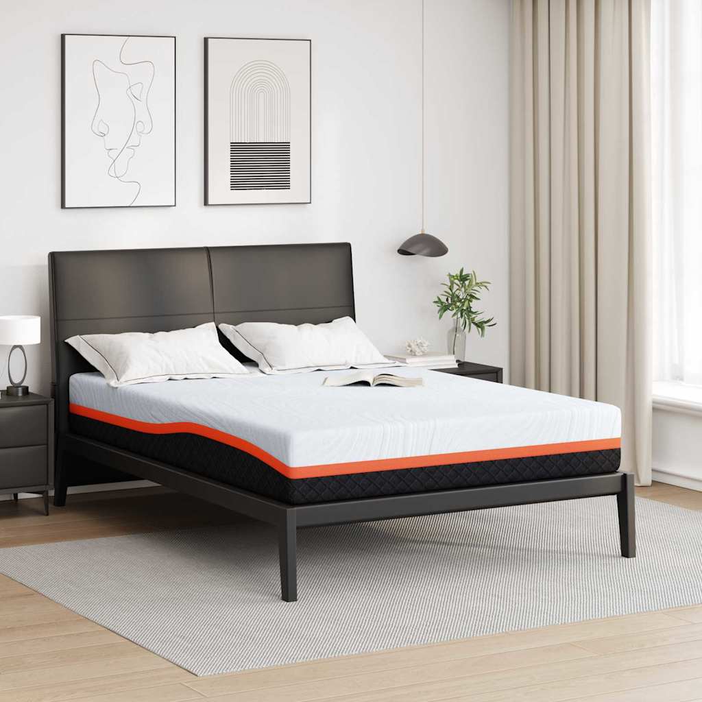 Colchão Branco e Cinza 140 x 200 cm Espuma de Memória