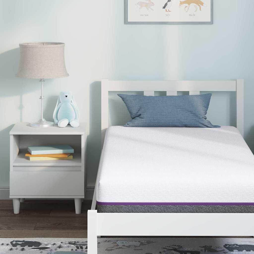 Colchão Branco e Cinza 80 x 160 cm Espuma de Memória