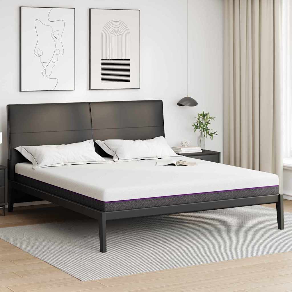 Colchão Branco e Cinza 200 x 200 cm Espuma de Memória