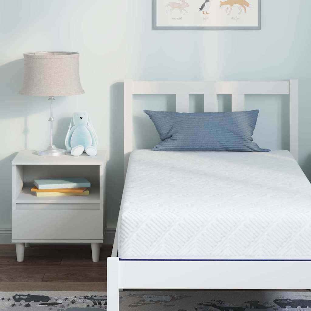 Colchão Branco e Azul 80 x 160 cm Espuma de Memória de Gel
