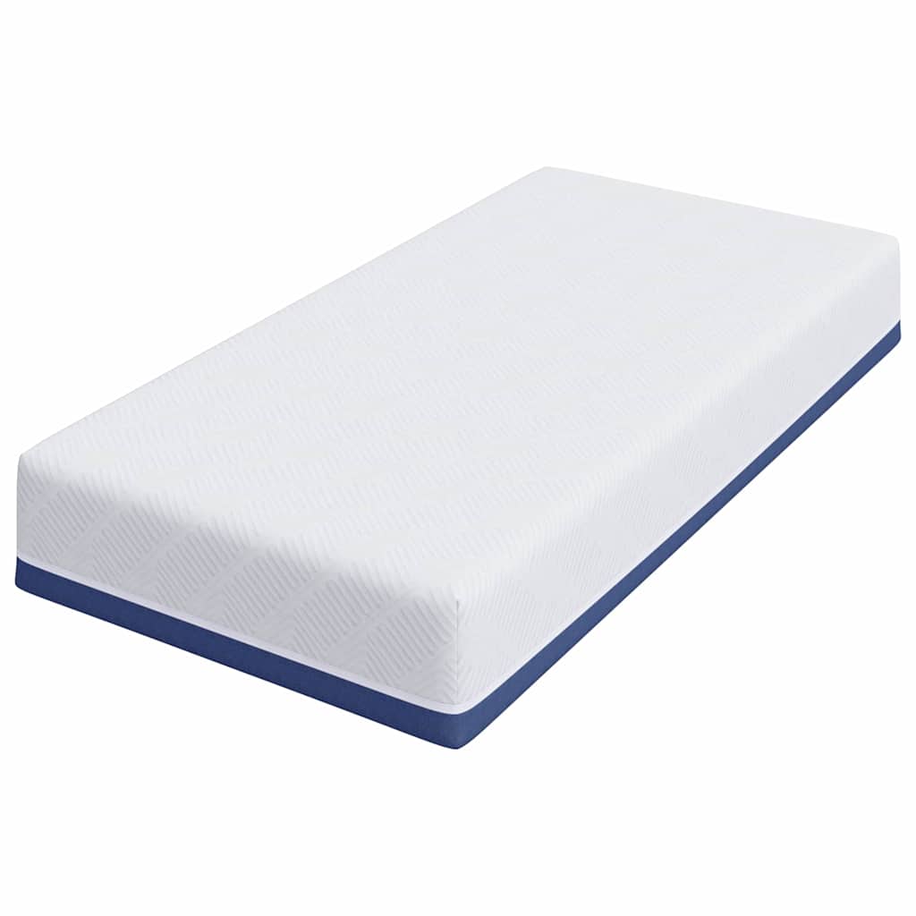 Colchão Branco e Azul 80 x 160 cm Espuma de Memória de Gel