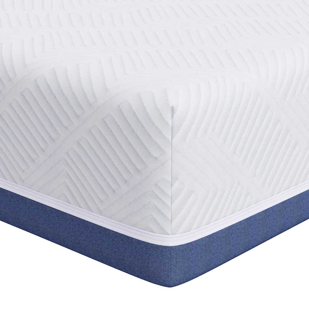 Colchão Branco e Azul 80 x 200 cm Espuma de Memória de Gel