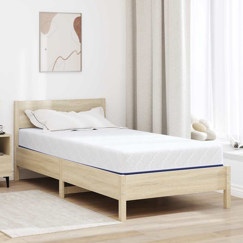 Colchão Branco e Azul 90 x 200 cm Espuma de Memória de Gel
