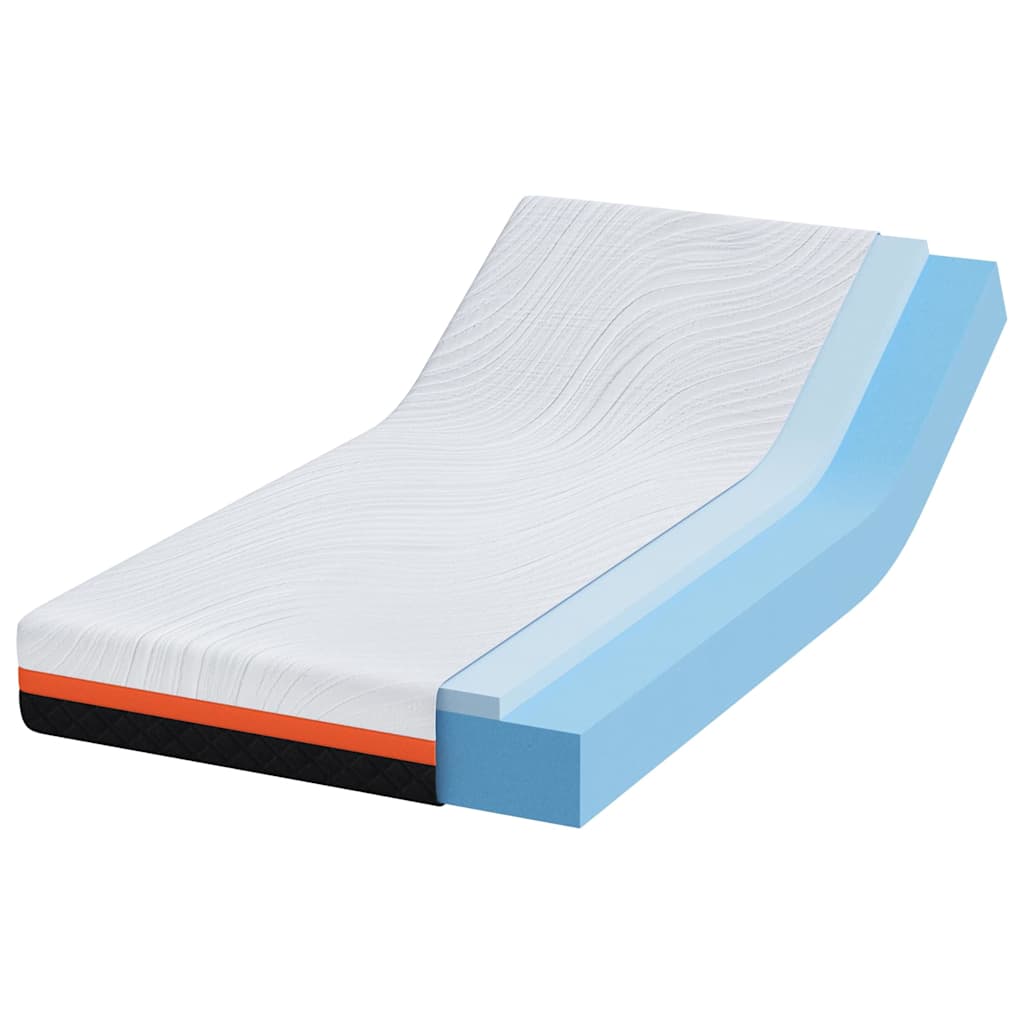 Colchão Branco e Cinza 90 x 190 cm Espuma de Memória de Gel
