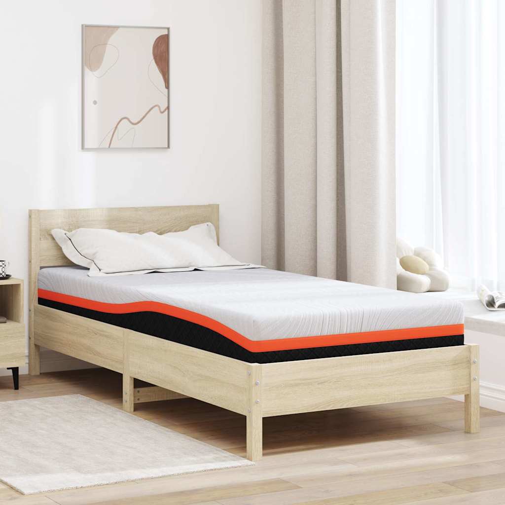 Colchão Branco e Cinza 100 x 200 cm Espuma de Memória de Gel