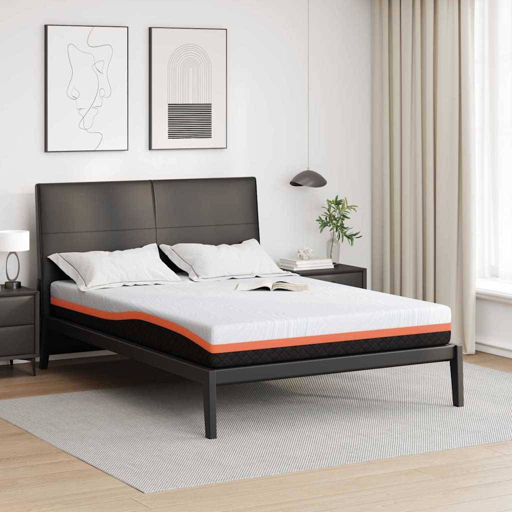 Colchão Branco e Cinza 140 x 190 cm Espuma de Memória de Gel