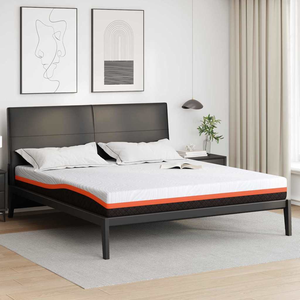 Colchão Branco e Cinza 180 x 200 cm Espuma de Memória de Gel