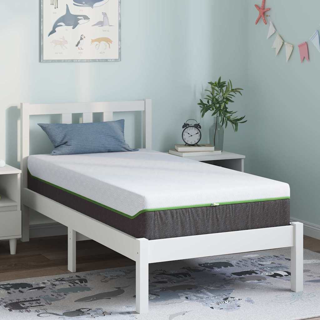 Colchão Branco e Cinza 80 x 160 cm Mola Pocket