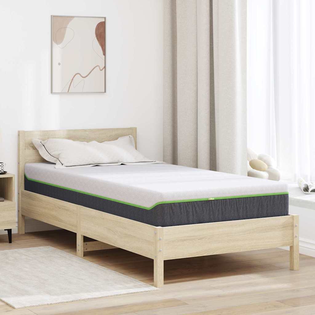 Colchão Branco e Cinza 100 x 200 cm Mola Pocket
