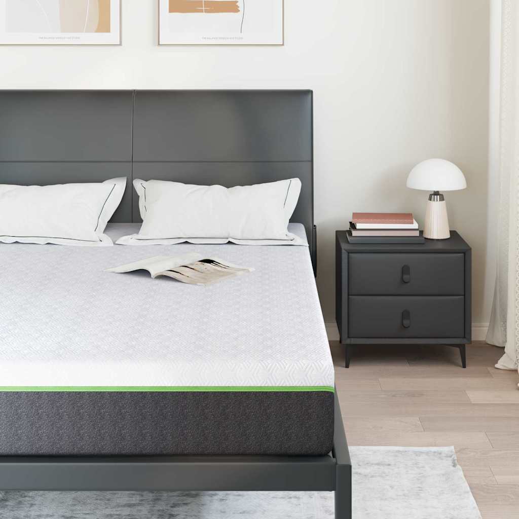 Colchão Branco e Cinza 140 x 190 cm Mola Pocket