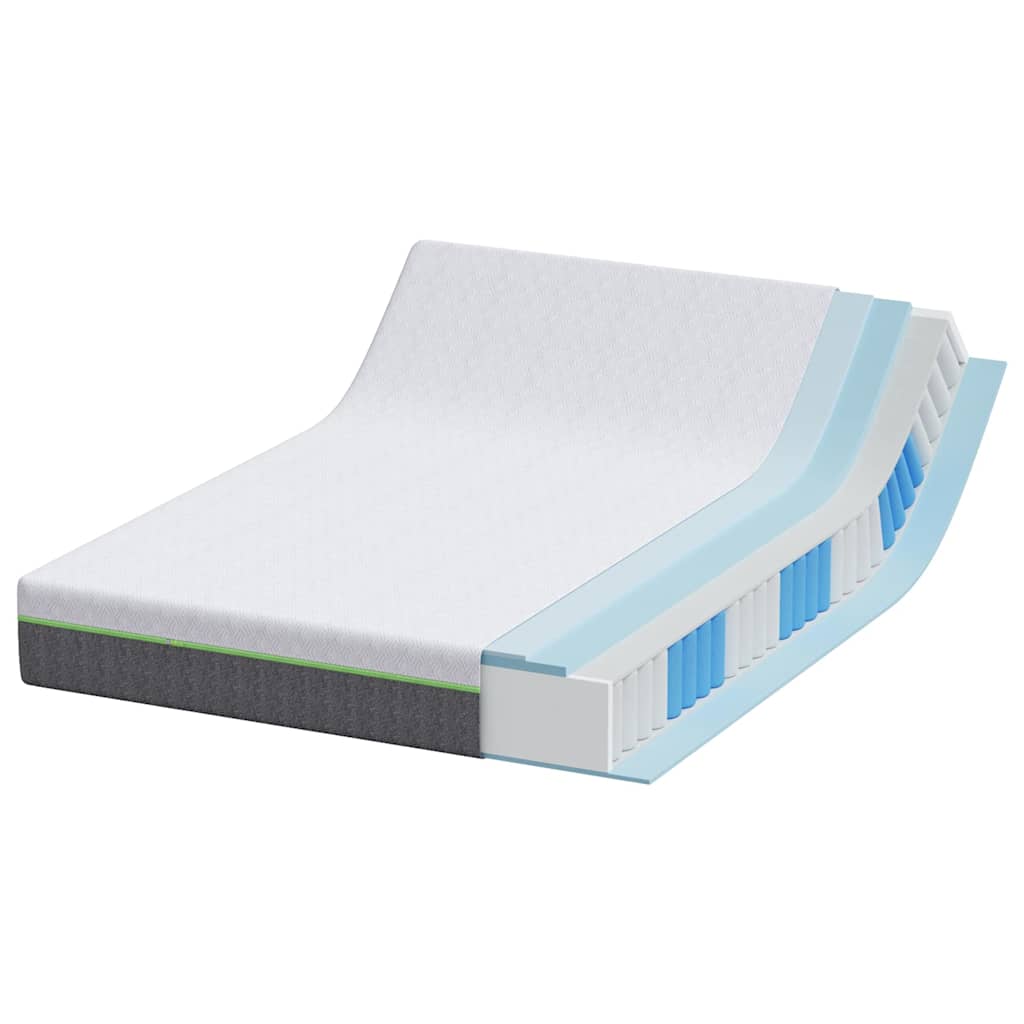 Colchão Branco e Cinza 140 x 190 cm Mola Pocket