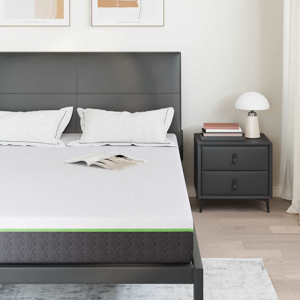 Colchão Branco e Cinza 140 x 190 cm Mola Pocket