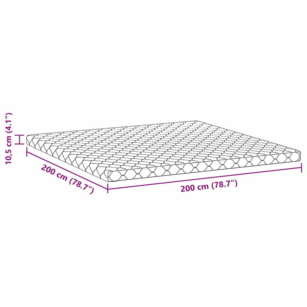 Colchão com Camada de Coco Branco 200 x 200 cm Espuma PU