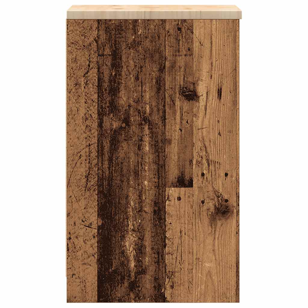 Armário de arrumação de garagem madeira velha 30x51x85 cm