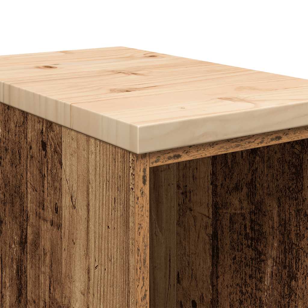 Armário de arrumação de garagem madeira velha 30x51x85 cm