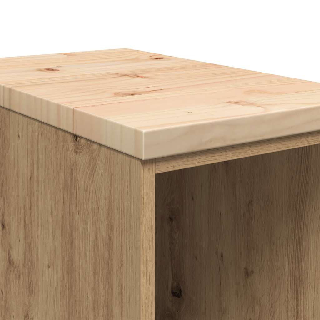 Armário de arrumação de garagem carvalho artesanal 30x51x85 cm