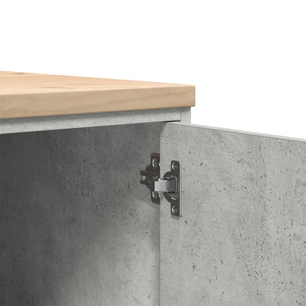 Armário de arrumação de garagem betão cinzento 30x51x85 cm