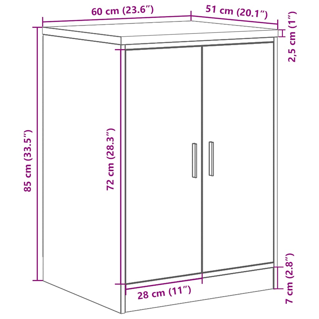 Armário de arrumação de garagem Preto 60x51x85 cm