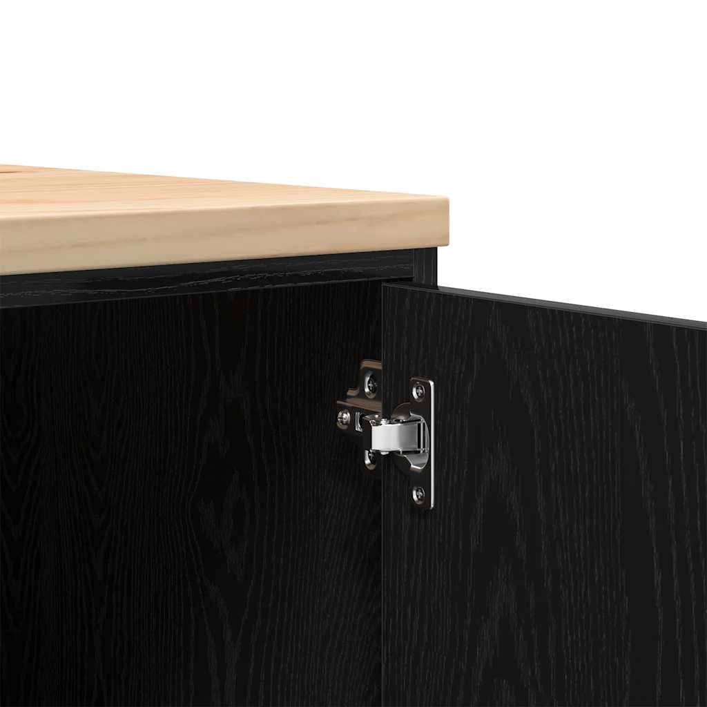 Armário de arrumação de garagem Preto 60x51x85 cm