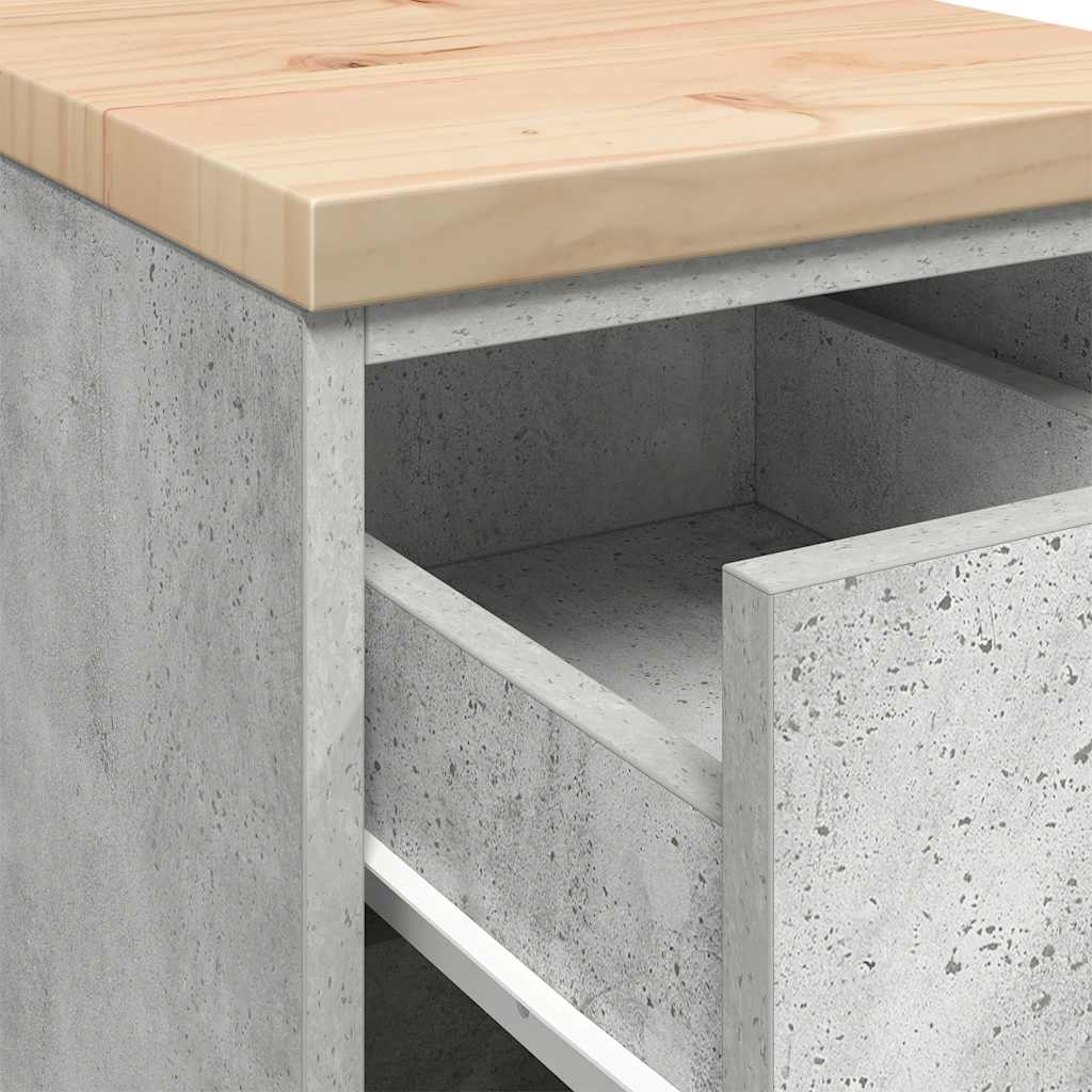 Armário de arrumação de garagem betão cinzento 30x51x85 cm