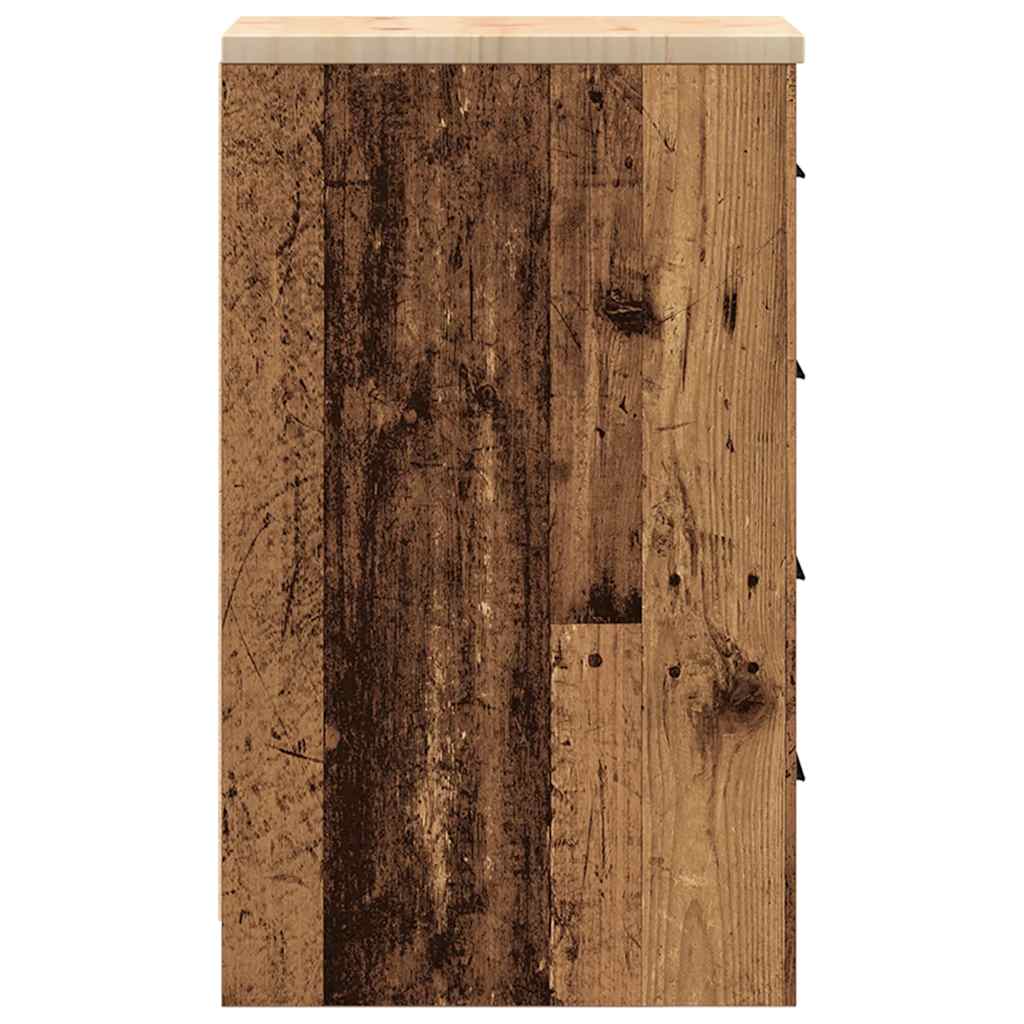 Armário de arrumação de garagem madeira velha 30x51x85 cm