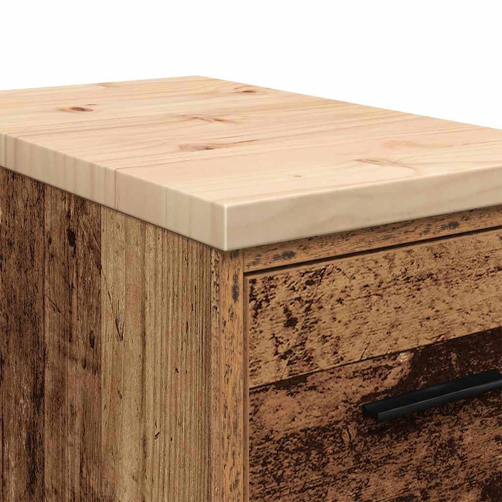 Armário de arrumação de garagem madeira velha 30x51x85 cm