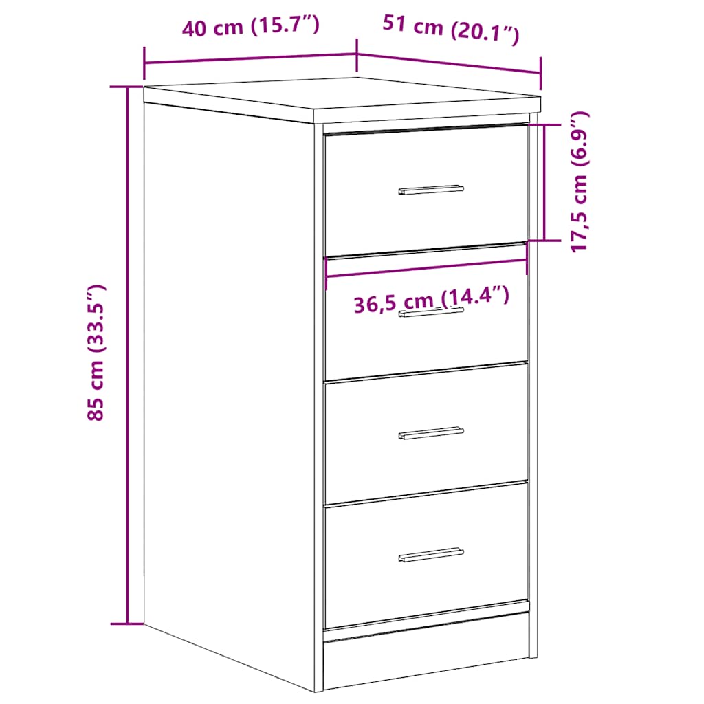 Armário de arrumação de garagem Betão Cinzento 40x51x85 cm