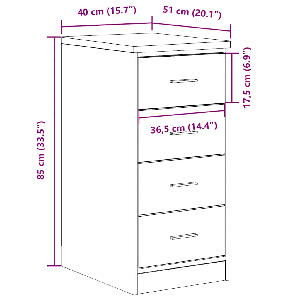 Armário de arrumação de garagem Carvalho fumado 40x51x85 cm