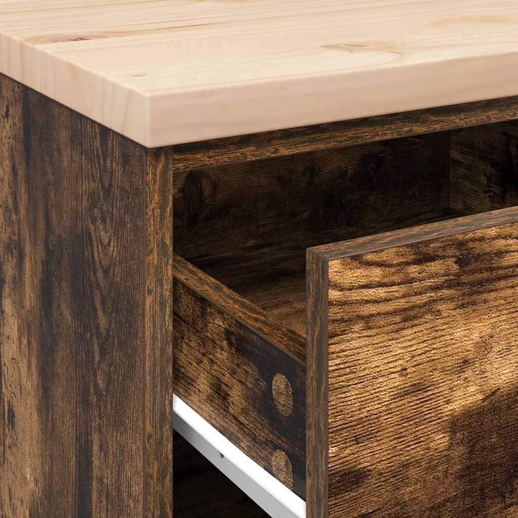 Armário de arrumação de garagem Carvalho fumado 40x51x85 cm