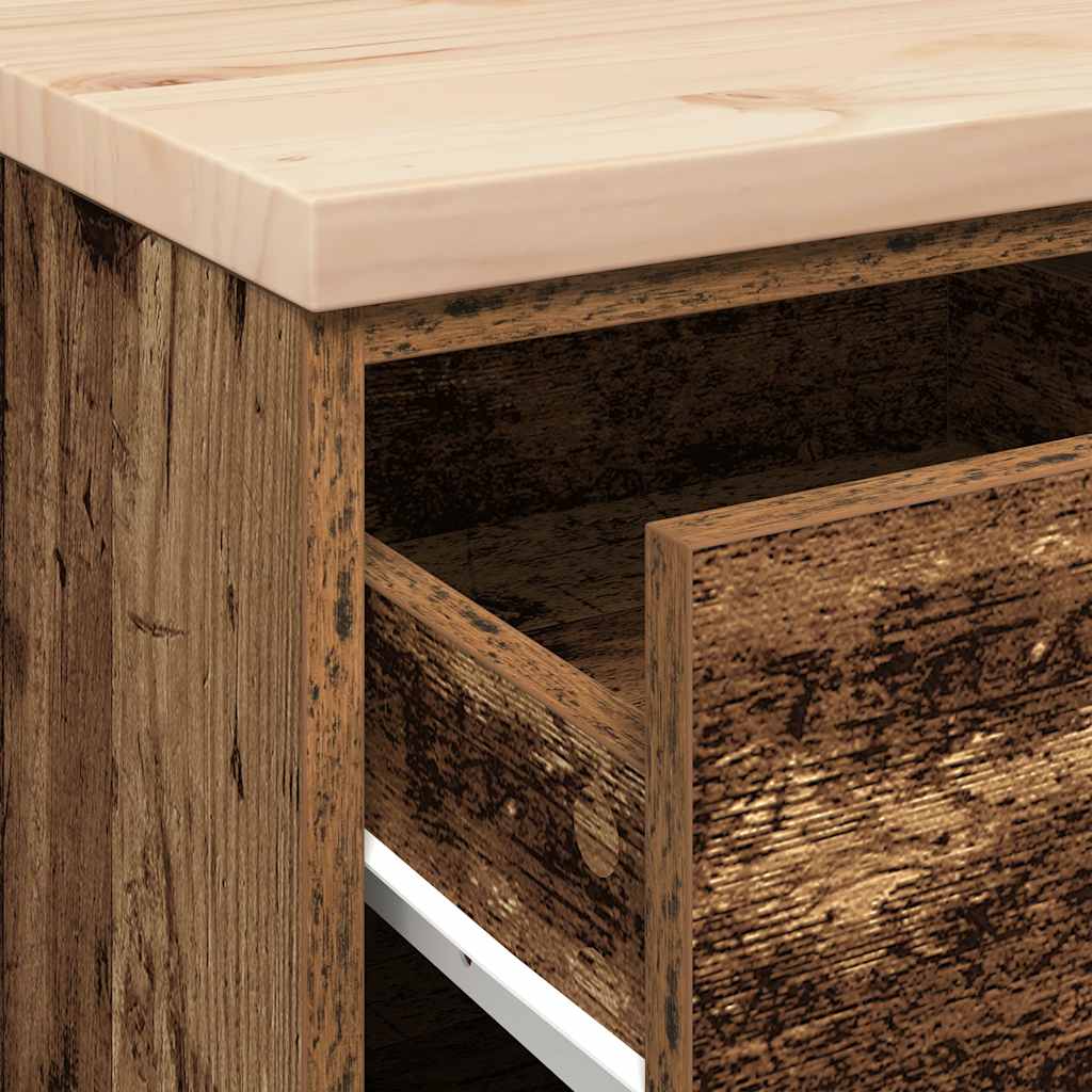 Armário de arrumação de garagem Madeira Velha 40x51x85 cm