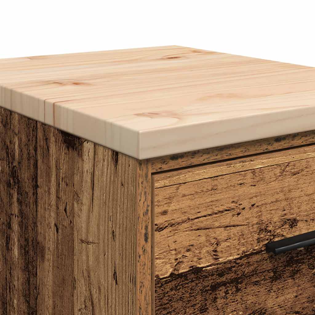 Armário de arrumação de garagem Madeira Velha 40x51x85 cm