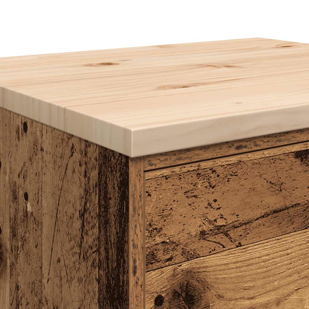 Armário de arrumação de garagem madeira velha 60x51x85 cm