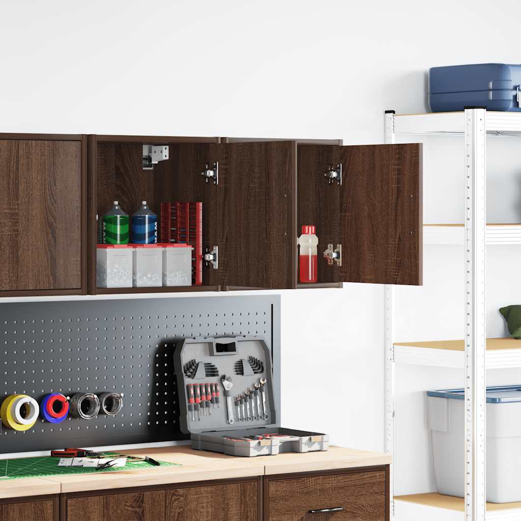 Armários de parede para garagem 2pcs derivados de madeira