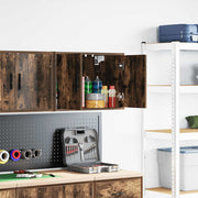 Armário de parede garagem madeira engenheirada carvalho fumado