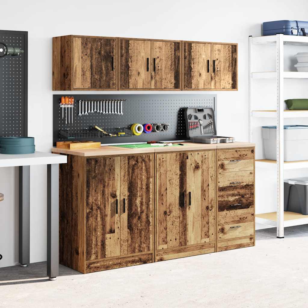 Armário de parede da garagem Madeira Velha madeira engenheirada