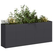 Vaso floreira 200x40x80 cm aço laminado a frio preto
