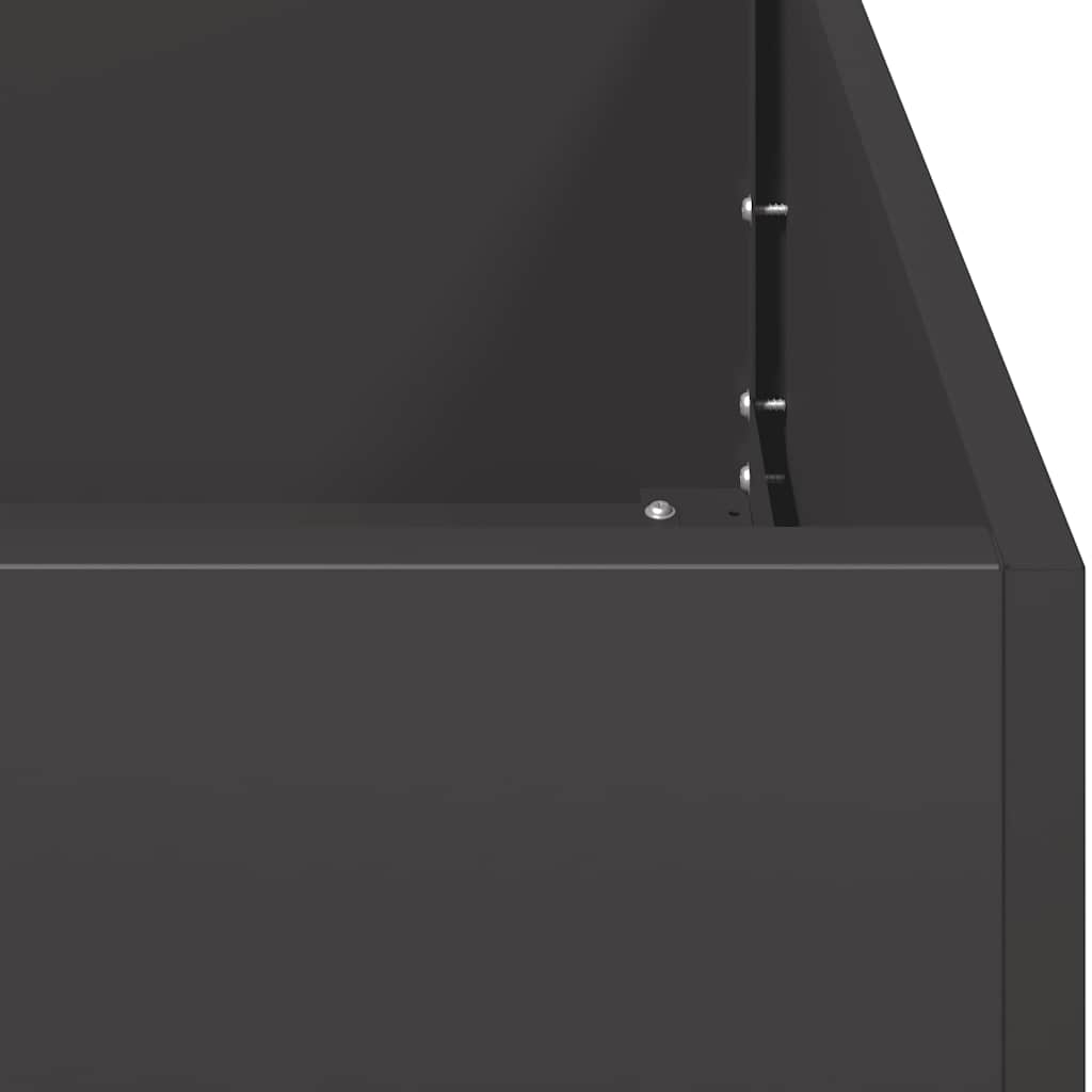 Vaso/floreira 100x100x30 cm aço preto