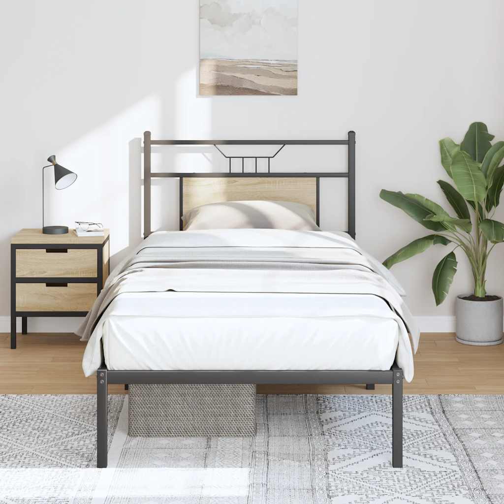 Estrutura cama s/ colchão derivados de madeira carvalho sonoma