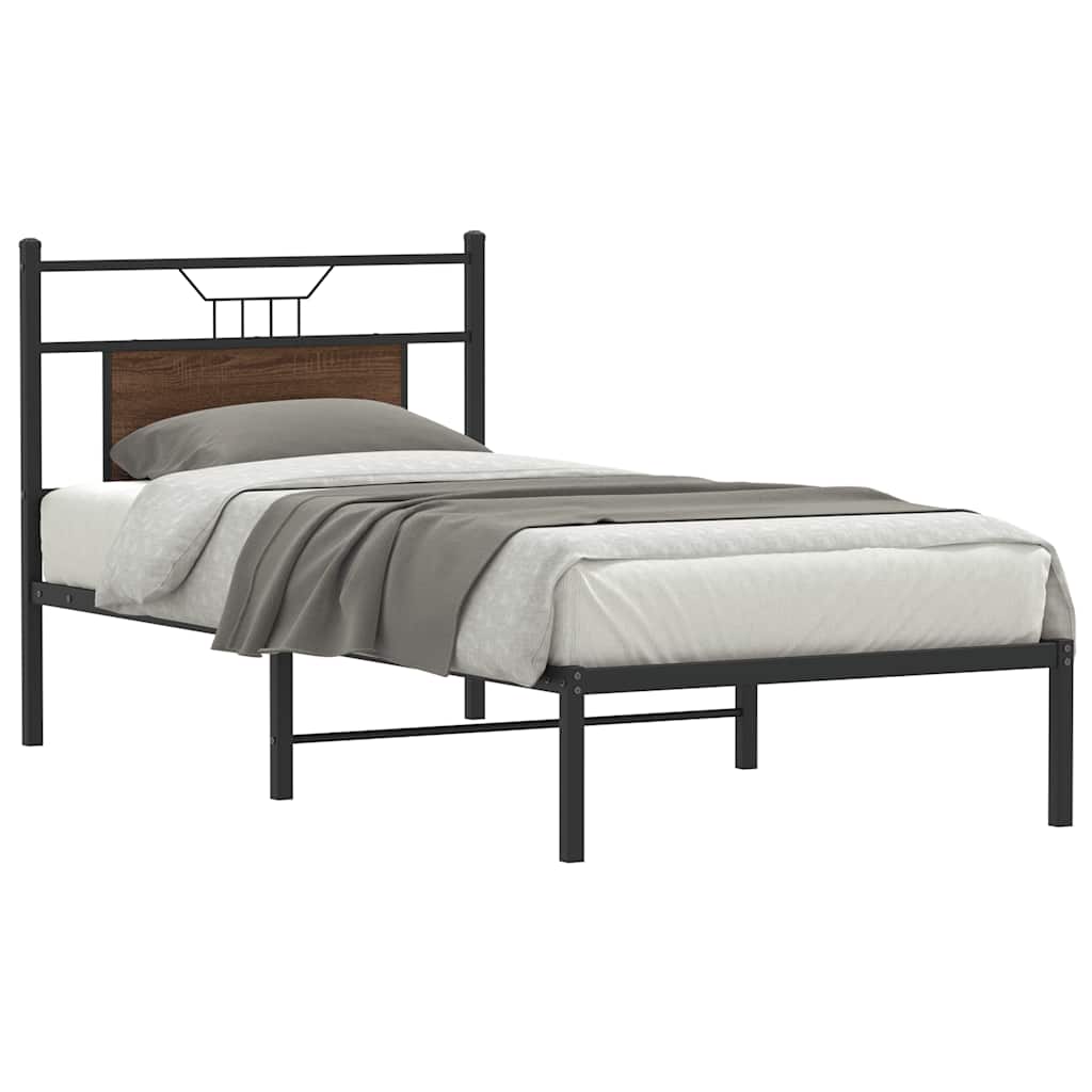 Estrutura cama s/ colchão derivados madeira carvalho castanho