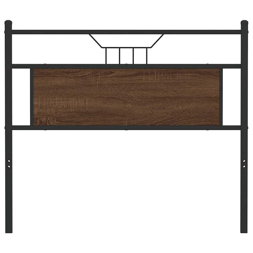 Cabeceira de cama 100cm derivados madeira/aço carvalho castanho