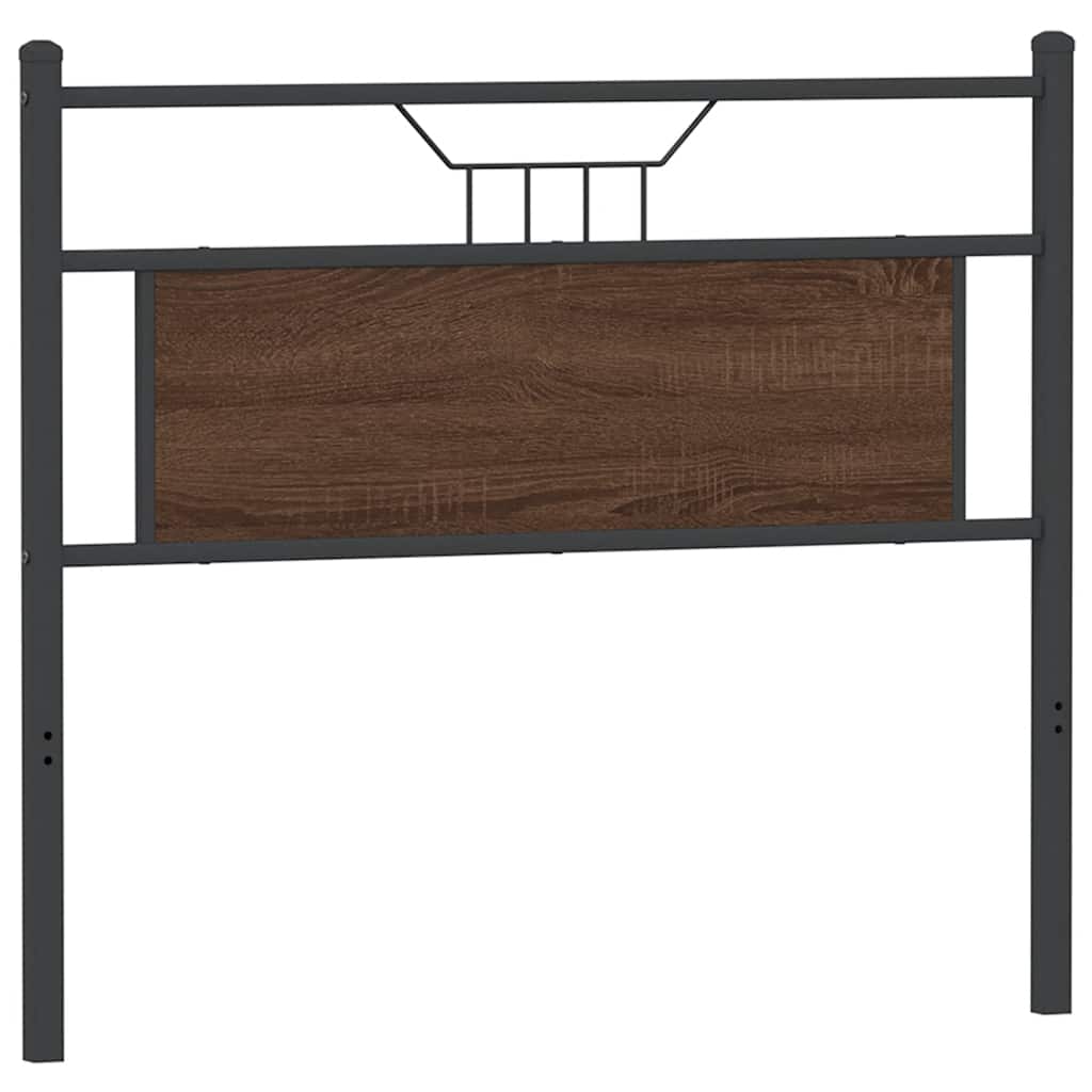 Cabeceira de cama 100cm derivados madeira/aço carvalho castanho