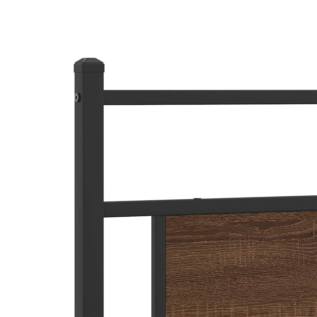 Cabeceira de cama 100cm derivados madeira/aço carvalho castanho