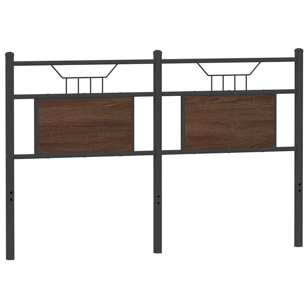 Cabeceira de cama 150cm derivados madeira/aço carvalho castanho